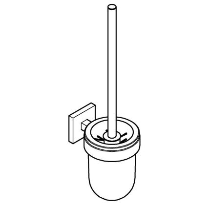 GROHE 409772430 - START CUBE Toilet Brush Set, Black