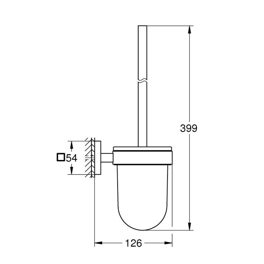 GROHE 409772430 - START CUBE Toilet Brush Set, Black