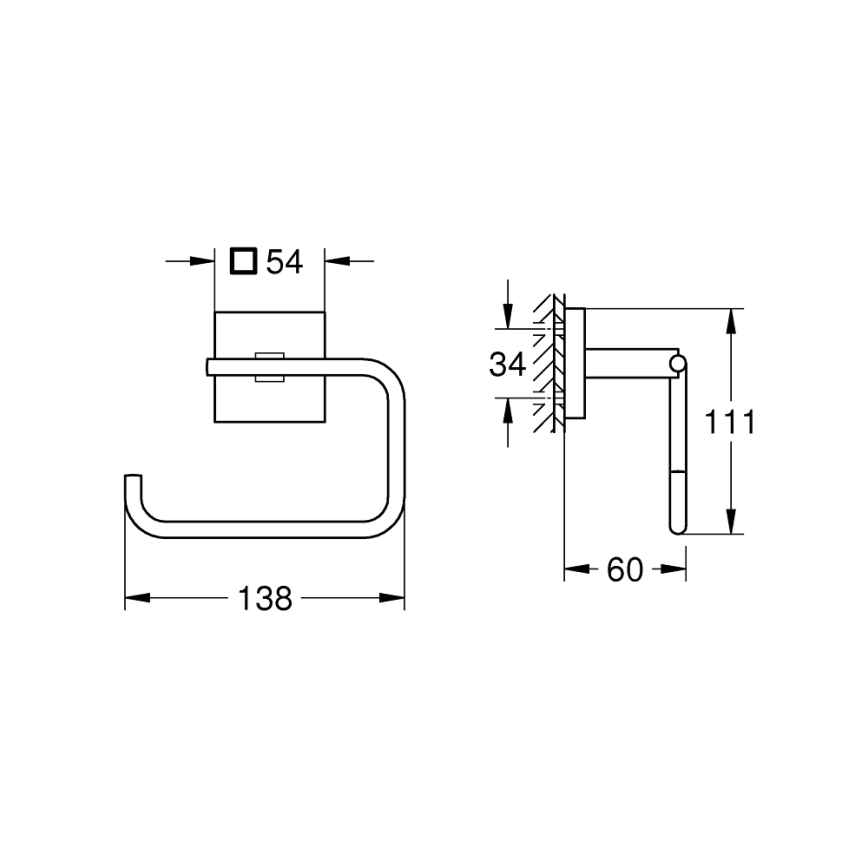 GROHE 40978000 - START CUBE Toilet Paper Holder, Polished Chrome