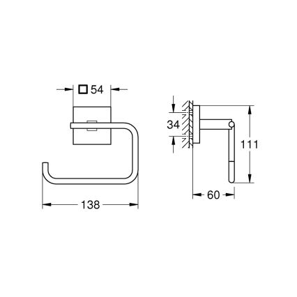 GROHE 40978DC0 - START CUBE Stainless Steel Toilet Paper Holder