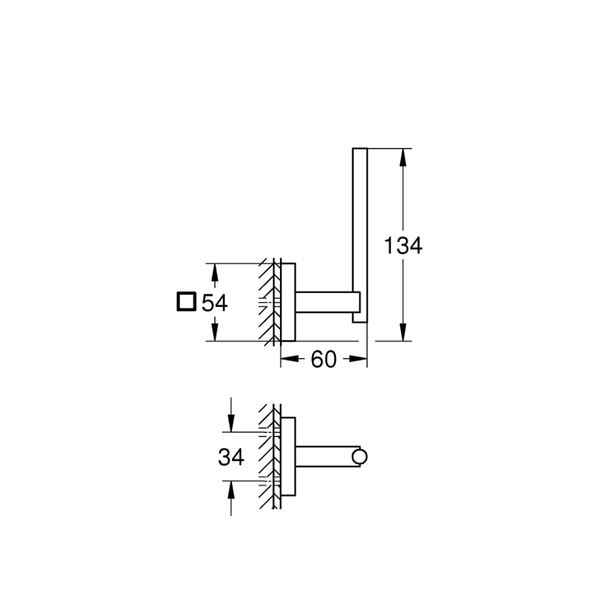 GROHE 40979DC0 - START CUBE Spare Toilet Paper Holder, Polished Chrome