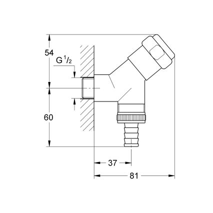 GROHE 41010000 - EGGEMANN DN 15 Connecting Valve, Polished Chrome