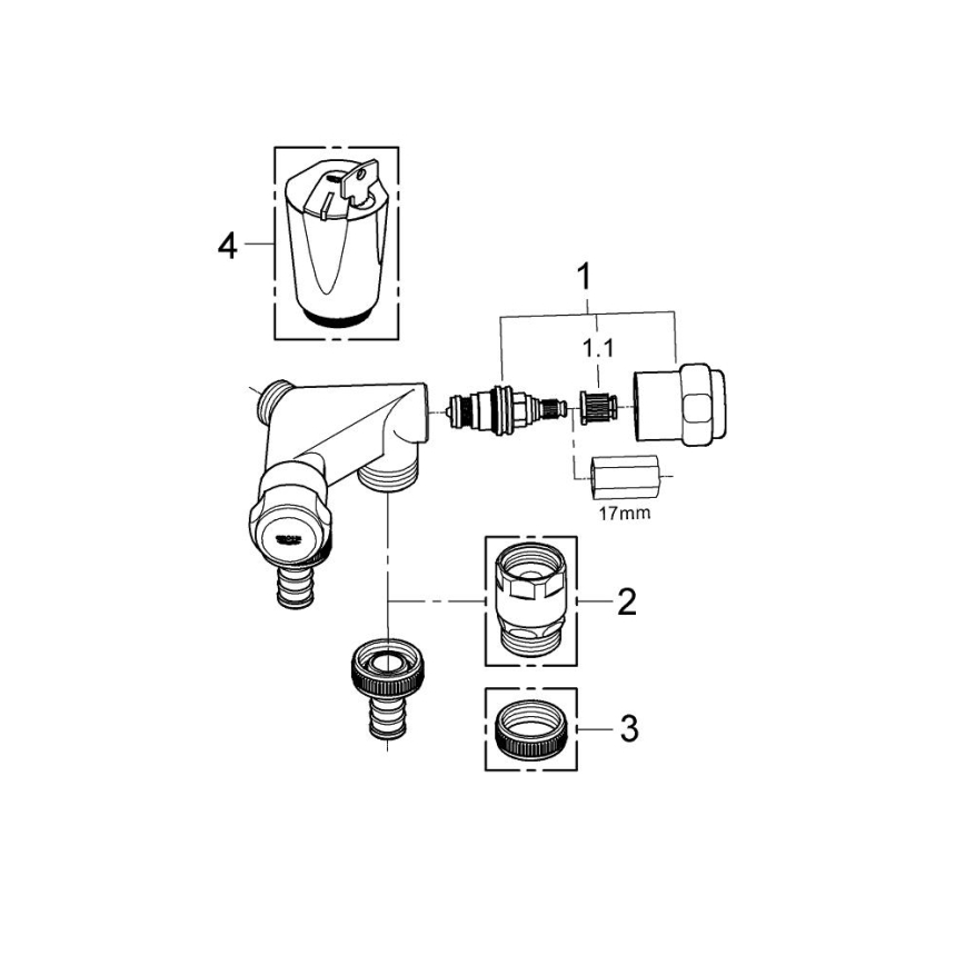 GROHE 41022000 - EGGEMANN Double Shut-off Valve DN 15, Polished Chrome