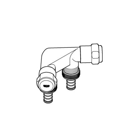 GROHE 41022000 - EGGEMANN Double Shut-off Valve DN 15, Polished Chrome