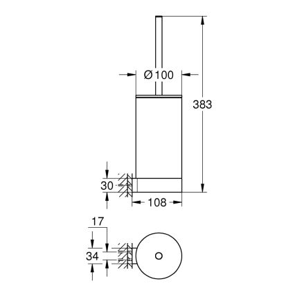 GROHE 41076DL0 - SELECTION Copper Toilet Brush Set