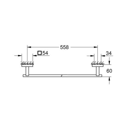 GROHE 41089DC0 - START CUBE 600 mm towel rail, stainless steel