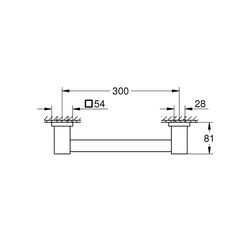 GROHE 410942430 - START CUBE 354 mm Bath Grab Bar, Black