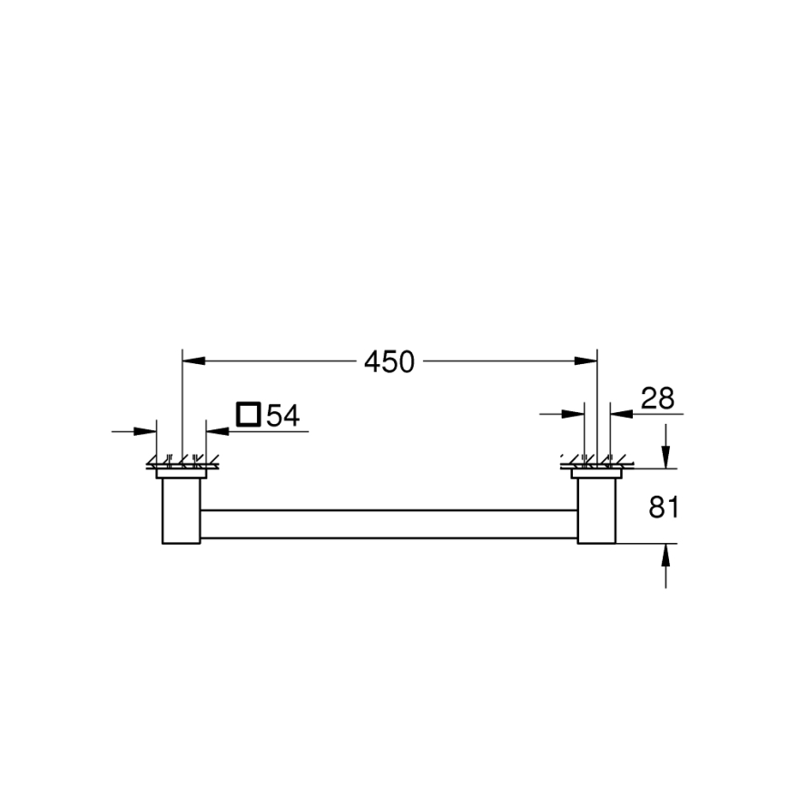 GROHE 41095DC0 - Bathtub grab bar QUICKFIX START CUBE 504 mm bamboo/brown