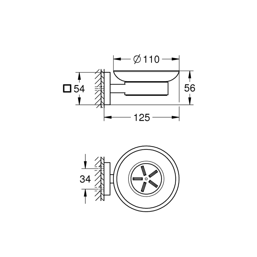 GROHE 410962430 - START CUBE Soap Dish 110 x 56 x 125 mm Black