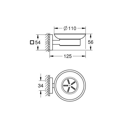 GROHE 41096DC0 - START CUBE Soap Dish, 110 x 56 x 125 mm, stainless steel