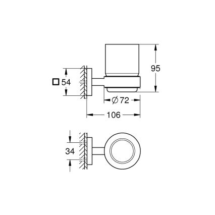 GROHE 410972430 - START CUBE Tumbler with Holder, Black