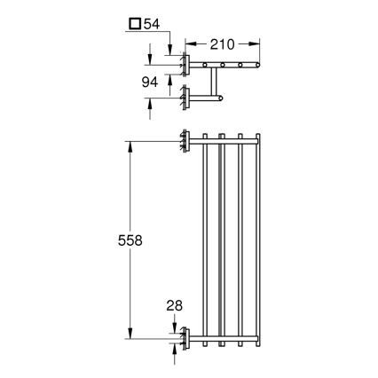GROHE 410992430 - START CUBE Multi Towel Rack 600 mm Black