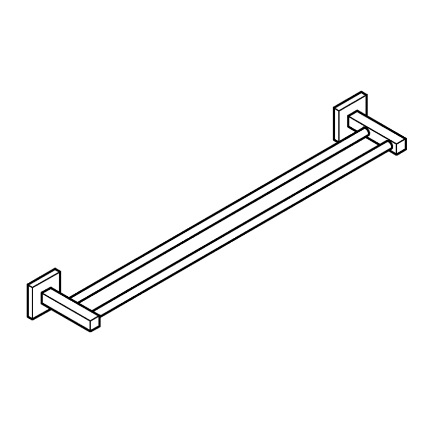 GROHE 411042430 - START CUBE Two-Arm Towel Rail, 654 mm, Black