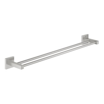 GROHE 41104DC0 - QUICKFIX START CUBE Double Towel Rail 654 mm, Stainless Steel
