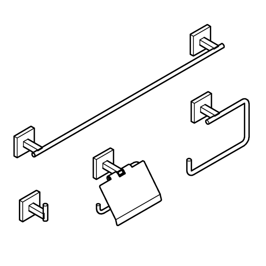 GROHE 41115000 - START CUBE accessory set 558 mm polished chrome