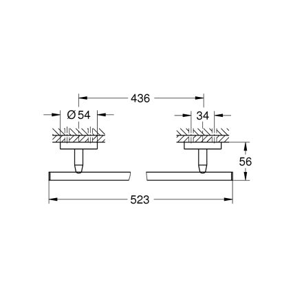 GROHE 41166000 - 522 mm Towel Rail, Polished Chrome