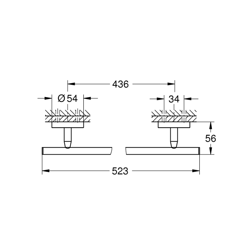 GROHE 41166000 - 522 mm Towel Rail, Polished Chrome