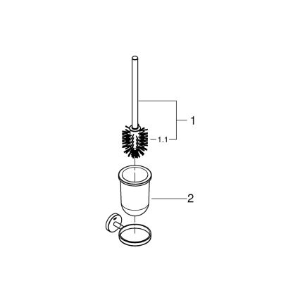 GROHE 41169000 - START Toilet Brush Set, Matte/Polished Chrome