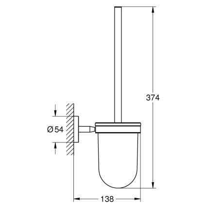 GROHE 41169000 - START Toilet Brush Set, Matte/Polished Chrome