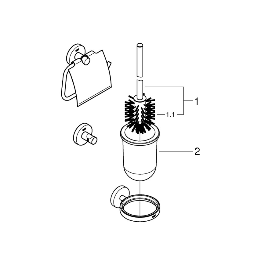 GROHE 41204DC0 - START 3-in-1 Toilet Accessory Set, Stainless Steel