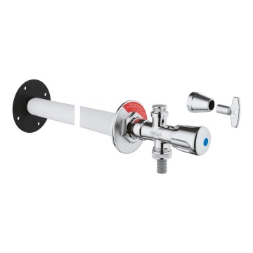 GROHE 41208000 - EUROTEC Outdoor Wall Valve DN 15, Polished Chrome