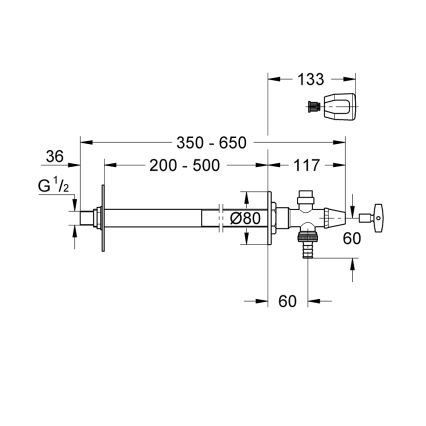 GROHE 41208000 - EUROTEC Outdoor Wall Valve DN 15, Polished Chrome