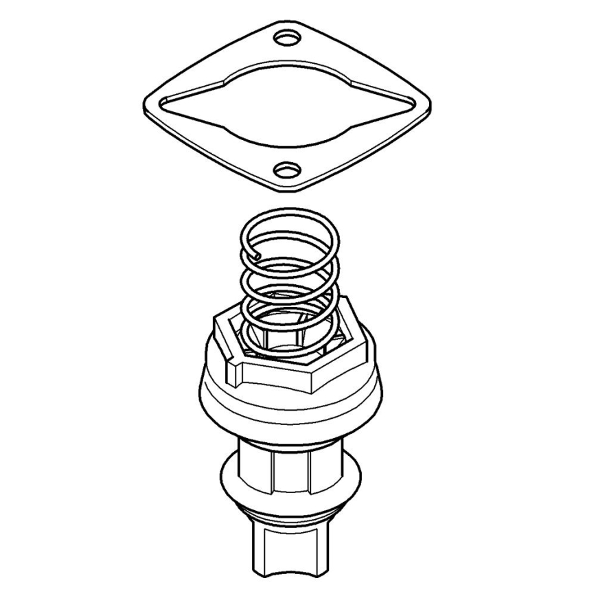 GROHE 43450000 - Piston for wall-mounted urinal flush valves, polished chrome