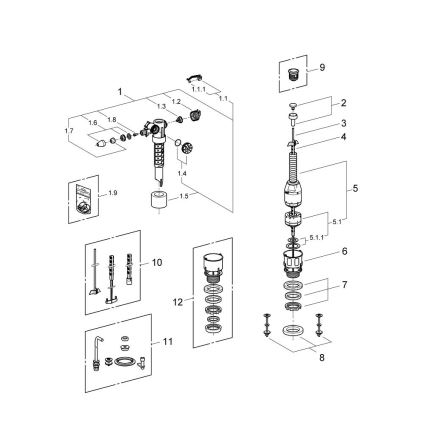 GROHE 43907PI0 - Replacement kit for ceramic toilet cisterns