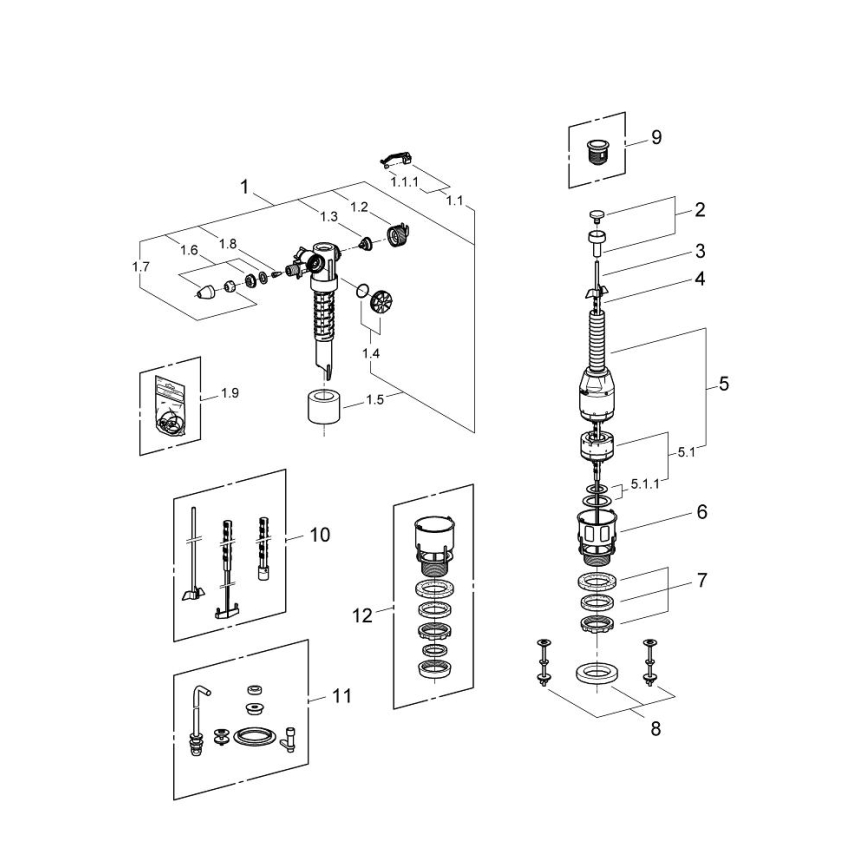 GROHE 43907PI0 - Replacement kit for ceramic toilet cisterns