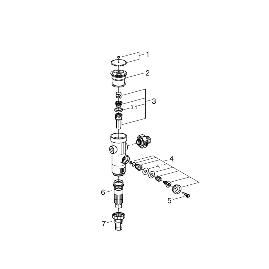 GROHE 43996000 - Pressure-assisted flush valve RONDO 3”