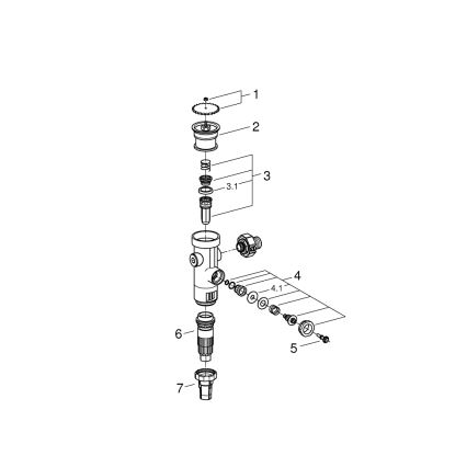 GROHE 43996000 - RONDO 3” Pressure-Operated Flush Valve, Polished Chrome
