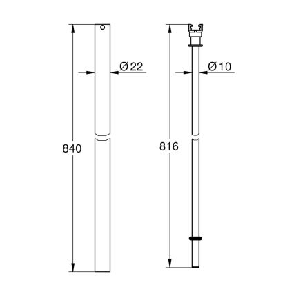 GROHE 48515000 - Riser Rail for Shower System, Polished Chrome