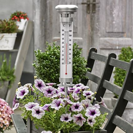 Grundig 89640 - LED Solar lamp with thermometer 1xLED/1,2V 600 mAh IP44