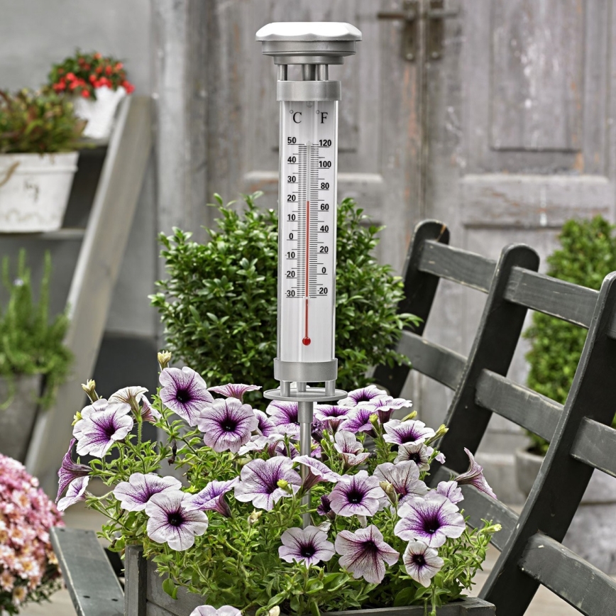 Grundig 89640 - LED Solar lamp with thermometer 1xLED/1,2V IP44