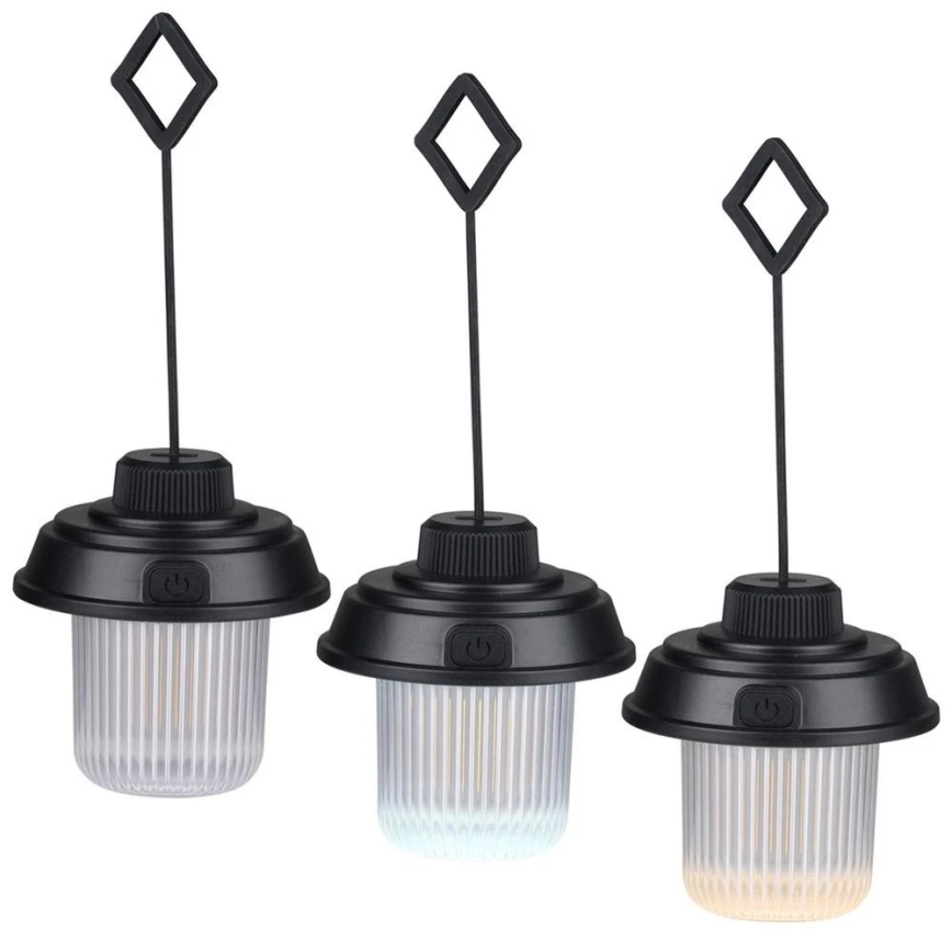 Grundig - LED Camping Lantern LED/3xAA 3000/4500/6000K IP44 Black