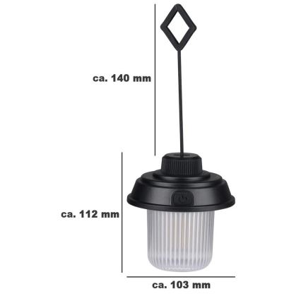 Grundig - LED Camping Lantern LED/3xAA 3000/4500/6000K IP44 Black