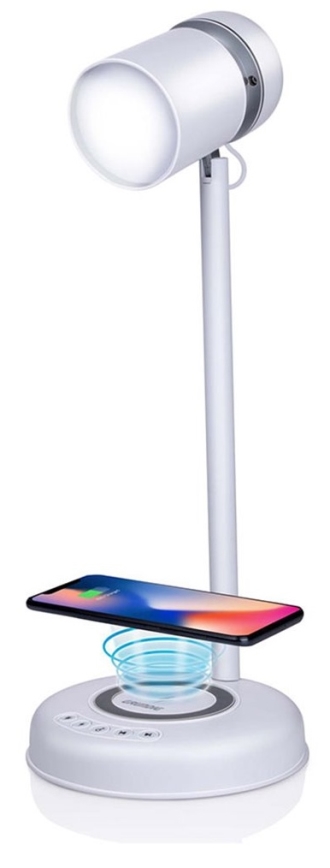 Grundig - LED Desk Lamp with Wireless Charging and 3-in-1 Speaker LED/15W/5V