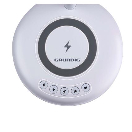 Grundig - LED Desk Lamp with Wireless Charging and 3-in-1 Speaker LED/15W/5V