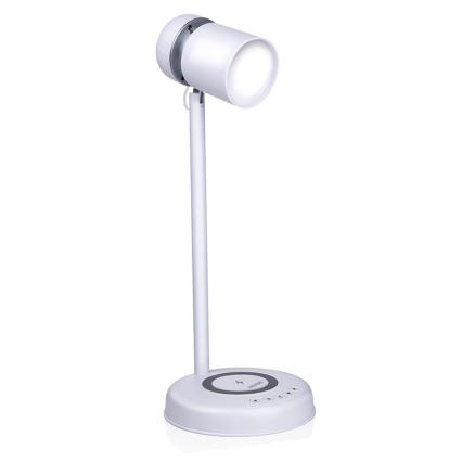 Grundig - LED Desk Lamp with Wireless Charging and 3-in-1 Speaker LED/15W/5V