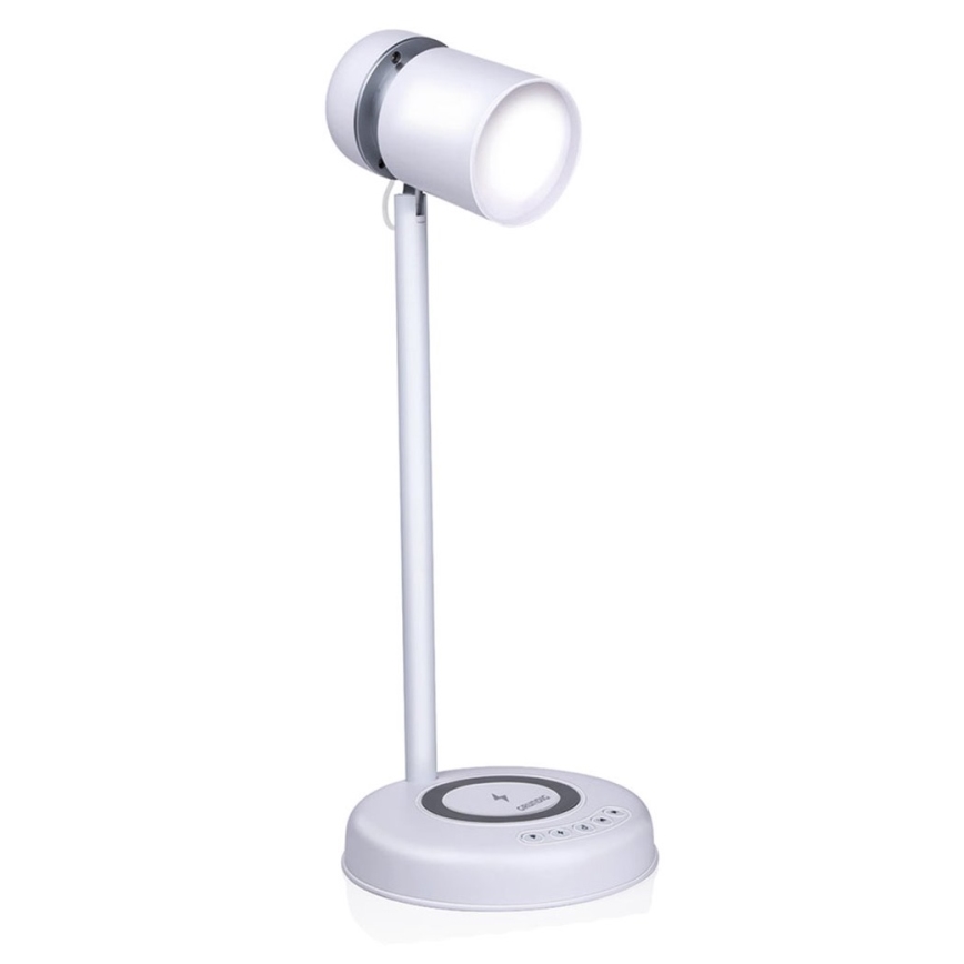 Grundig - LED Desk Lamp with Wireless Charging and 3-in-1 Speaker LED/15W/5V