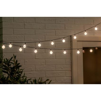 Grundig - LED Dimmable solar chain 50xLED/8 functions 9,35m IP44 warm white + remote control