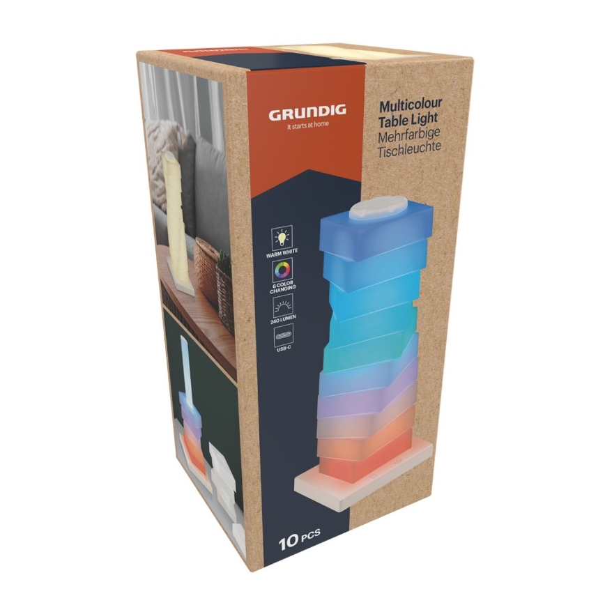 Grundig - LED RGB Touch-Sensitive Table Lamp LED/4W/5V