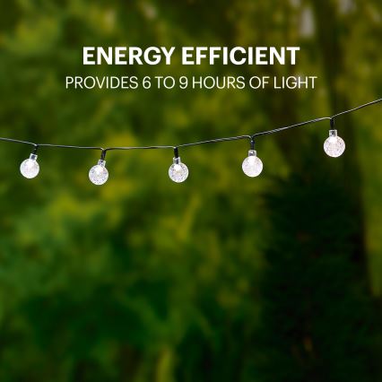 Grundig - LED Solar chain 50xLED/8 functions 6,9m warm white