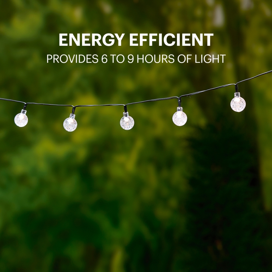 Grundig - LED Solar chain 50xLED/8 functions 6,9m warm white