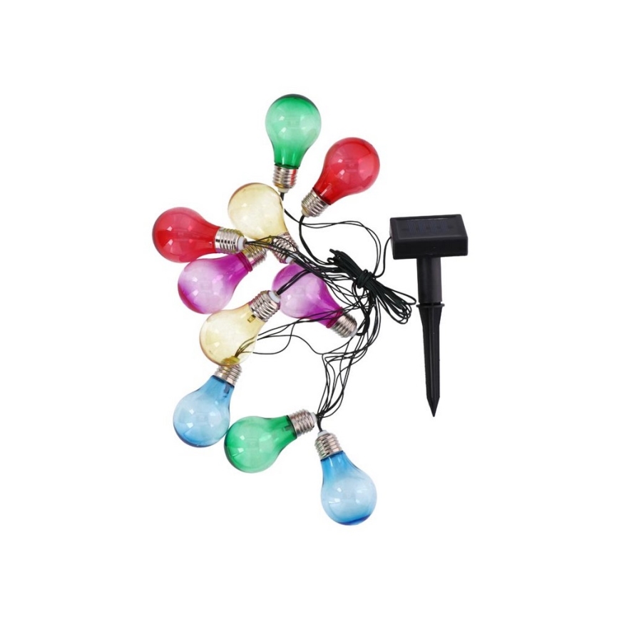 Grundig - LED Solar chain light bulbs 10xLED/1xAA colorful
