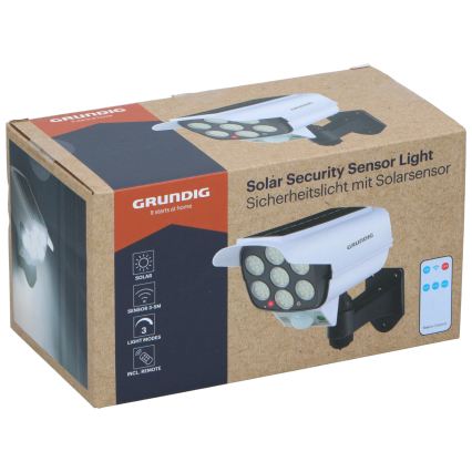 Grundig - Solar LED dummy security camera with sensor, 1.2V 800 mAh + remote control