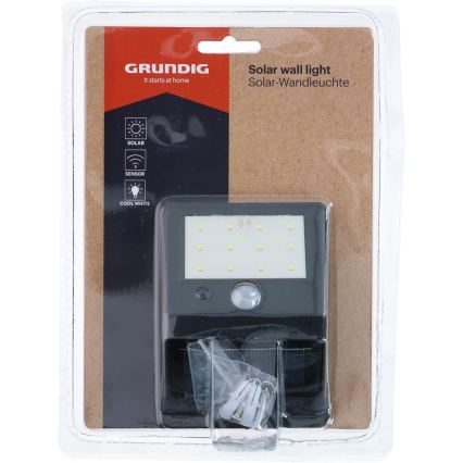 Grundig - LED Solar Wall Light with Motion Sensor, LED/1.2 V 600 mAh, IP44