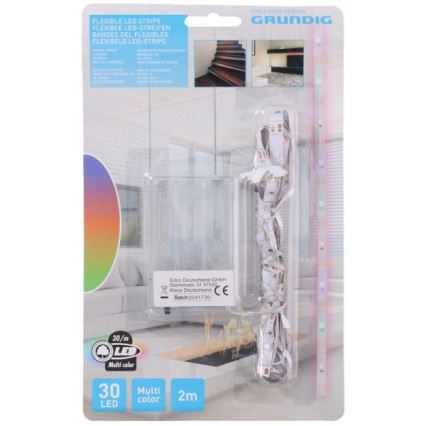 Grundig - LED Strip 2m LED/3xAA multicolor