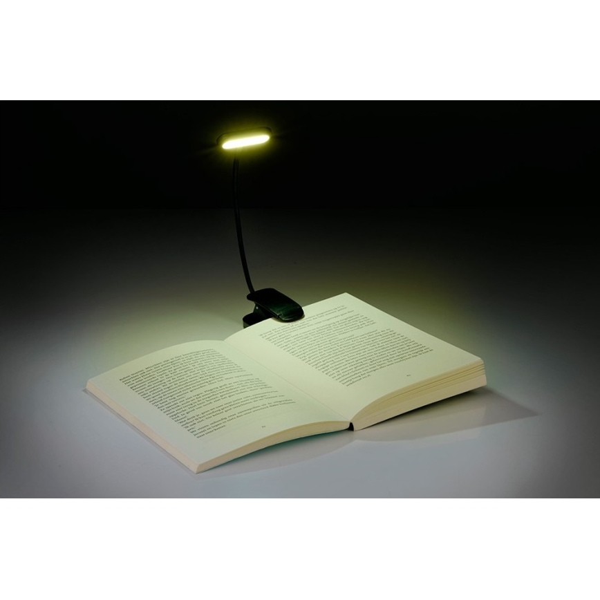 Grundig - Rechargeable LED Desk Lamp with Clip, 5V/400 mAh, Black