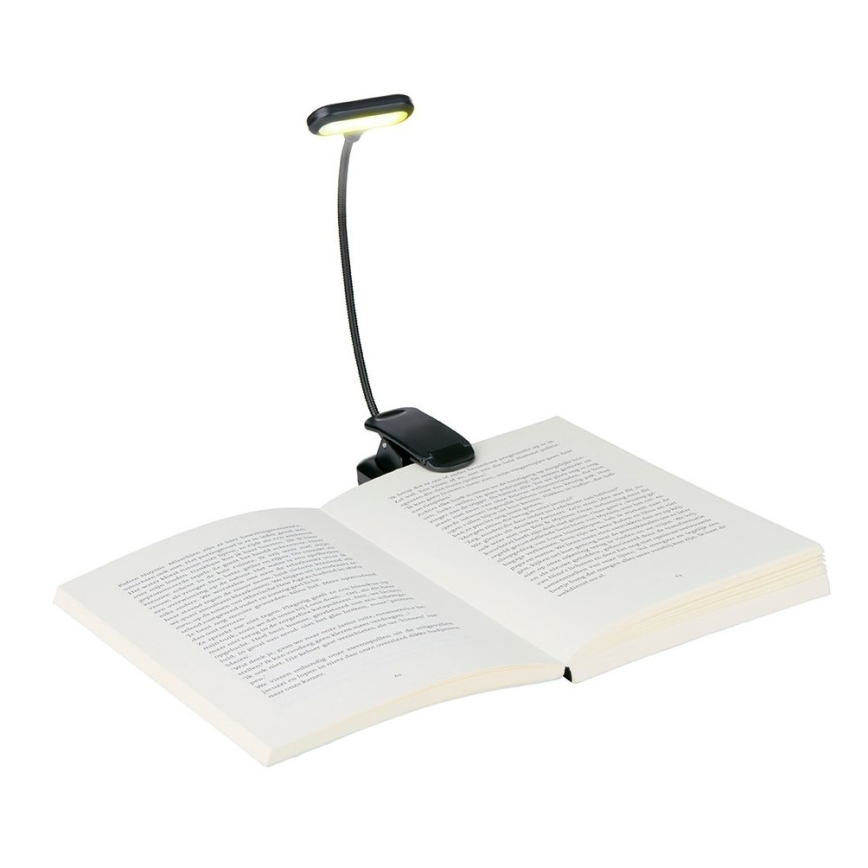Grundig - Rechargeable LED Desk Lamp with Clip, 5V/400 mAh, Black